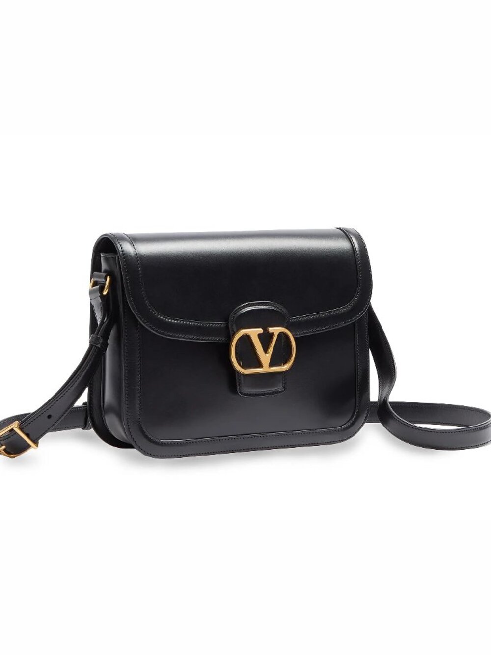 Valentino Garavani 9to5 Black Leather VLogo Shoulder Bag NWT